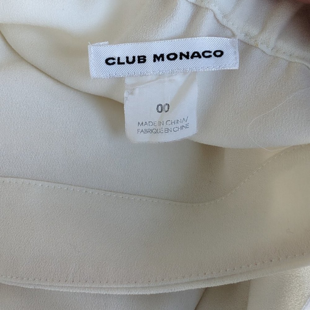 Club Monaco Sophiya Off-Shoulder White Tie-Sleeve Blouse 00 - Picture 4 of 4